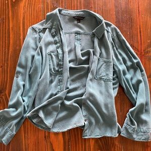 Turquoise button down shirt